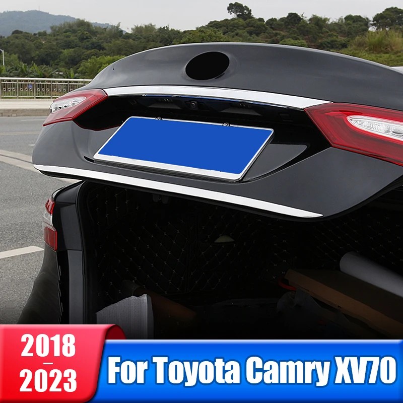 

Накладки на задние ворота автомобиля для Toyota Camry 70 XV70 2018 2019 2020 2021 2022 2023 гибридные аксессуары для задней двери багажника