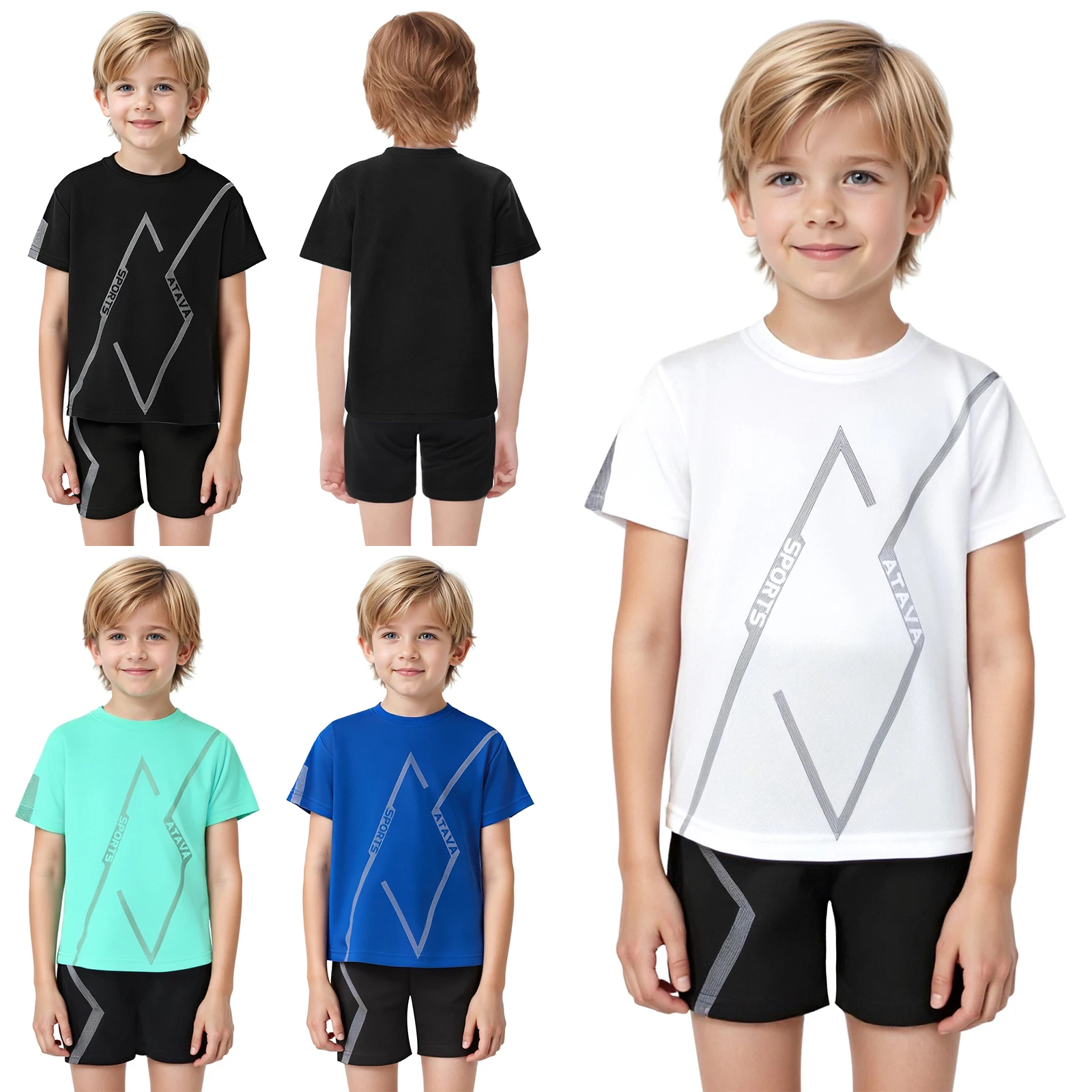 Kit 3 Camisetas Esportivas Shouldin Meninos - Secagem Rápida Malha