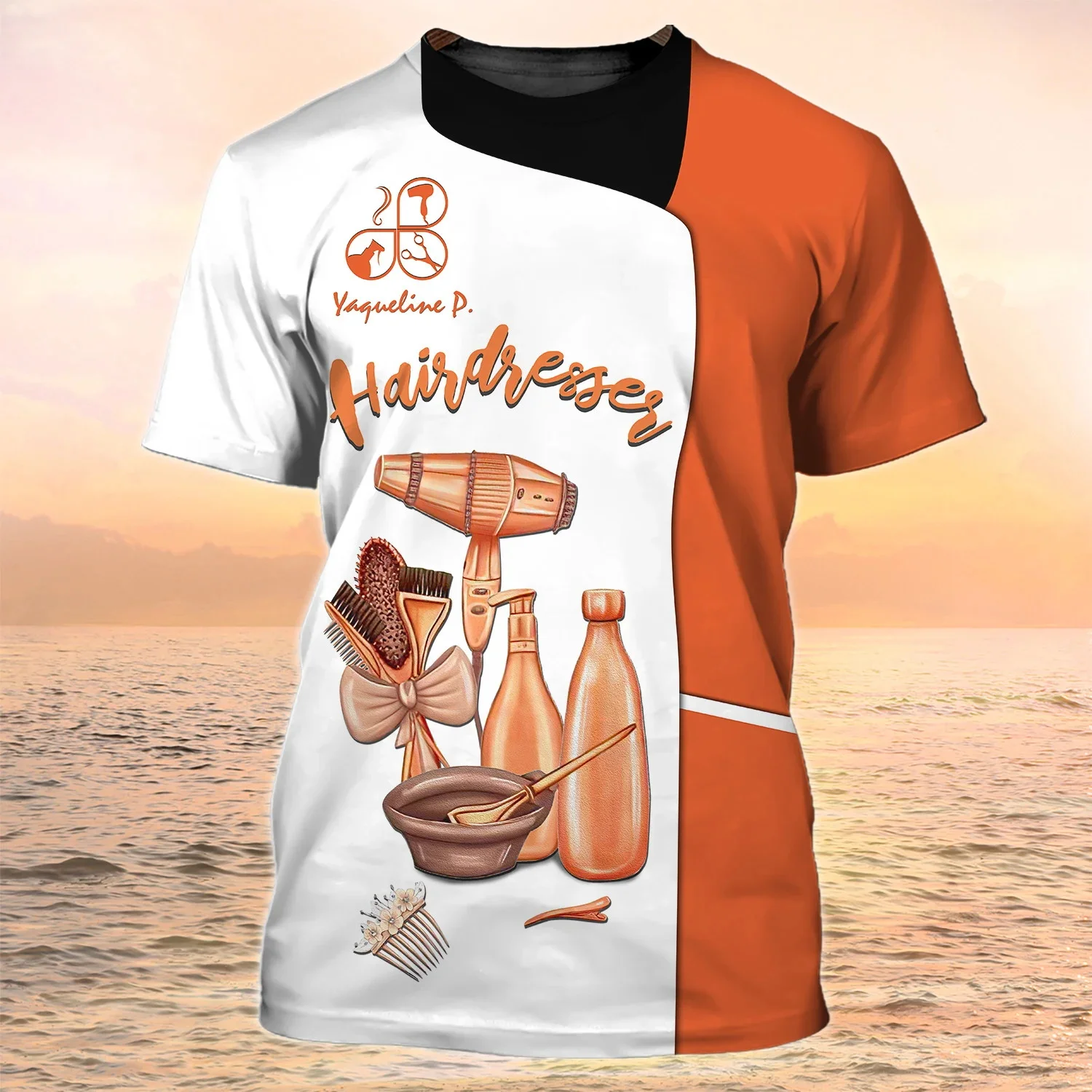 Sommer Herren T-Shirt Friseur personalisierte 3D gedruckt Unisex T-Shirt Hair Cut Shop Uniform Friseur Muster T-Shirt DW182 – Detail 40