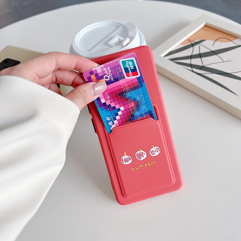 Cartoon Card Slot Holder Wallet Phone Case with Back Cover