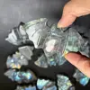Natural Labradorite Bat Carving Quartz Crystal Hand Carved Figurine  Reiki healing  Natural Gemstone Home Decor Collection Gift 5