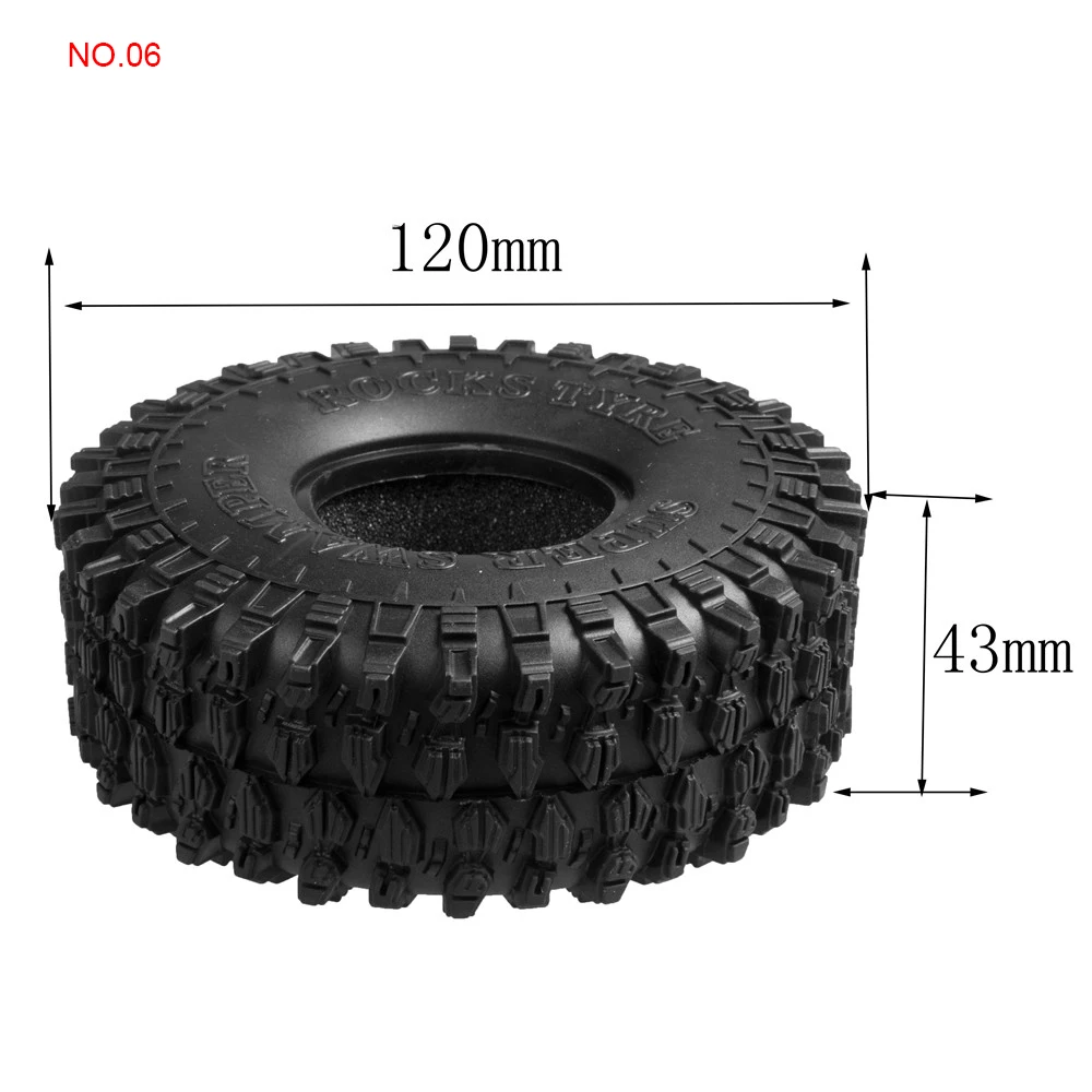 YEAHRUN 1,9 Zoll Gummi Beadlock Radreifen 100/106/108/114/120/122/123 mm Reifen für Axial SCX10 TRX-4 1/10 RC Car Upgrade-Teile – Detail 11