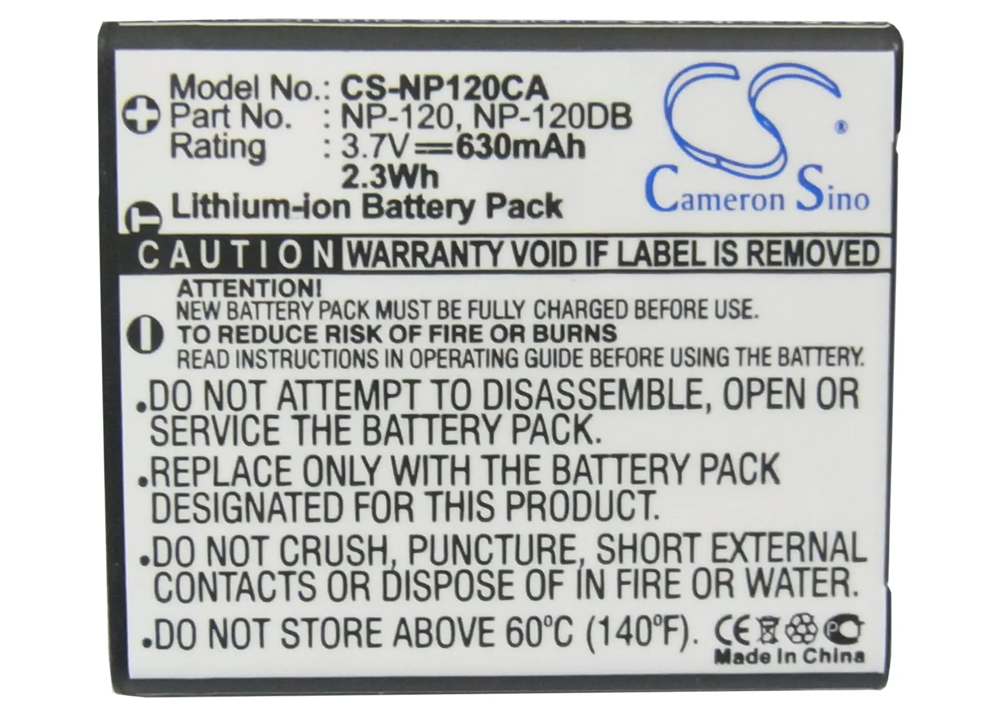 Fotocamera 630Mah Batteria Per Casio Np-120 Np-120Dba Exilim Ex-S200 Exilim Ex-S200Be Exilim Ex-S200Bk Exilim Ex-S200Eo