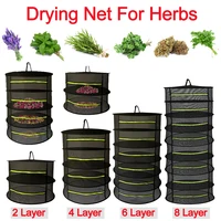 2-8 Layers Drying Net For Herbs Fish Hanging Basket Folding Dry Rack Herb Vegetable Dryer Bag Mesh Flowers Buds Plants Organizer 1