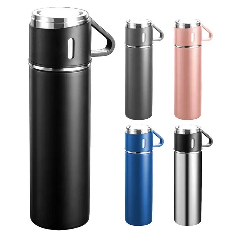 

Insulated Bottle with Lid 500ml Stainless Steel Non-slip Water Bottle Portable Drinking Bottle for Backpacking Simple Drinking