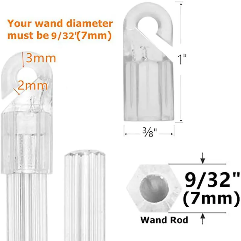 10PCS Wand Connector For 7mm Hex Wand Blinds Aluminum Blinds