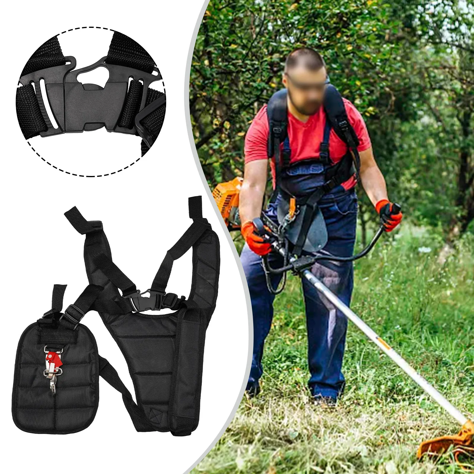 Lawn Mower Power Trimmer Dual Head Trimmer Shoulder Adjustment Strap Universal Brush Chipper Whipper Snipper Trimmers