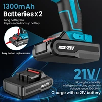 Tournevis à percussion sans fil, perceuse à main, outil électrique, réglage de 32 couples, tournevis électrique à 2 vitesses avec 2 Batteries 4