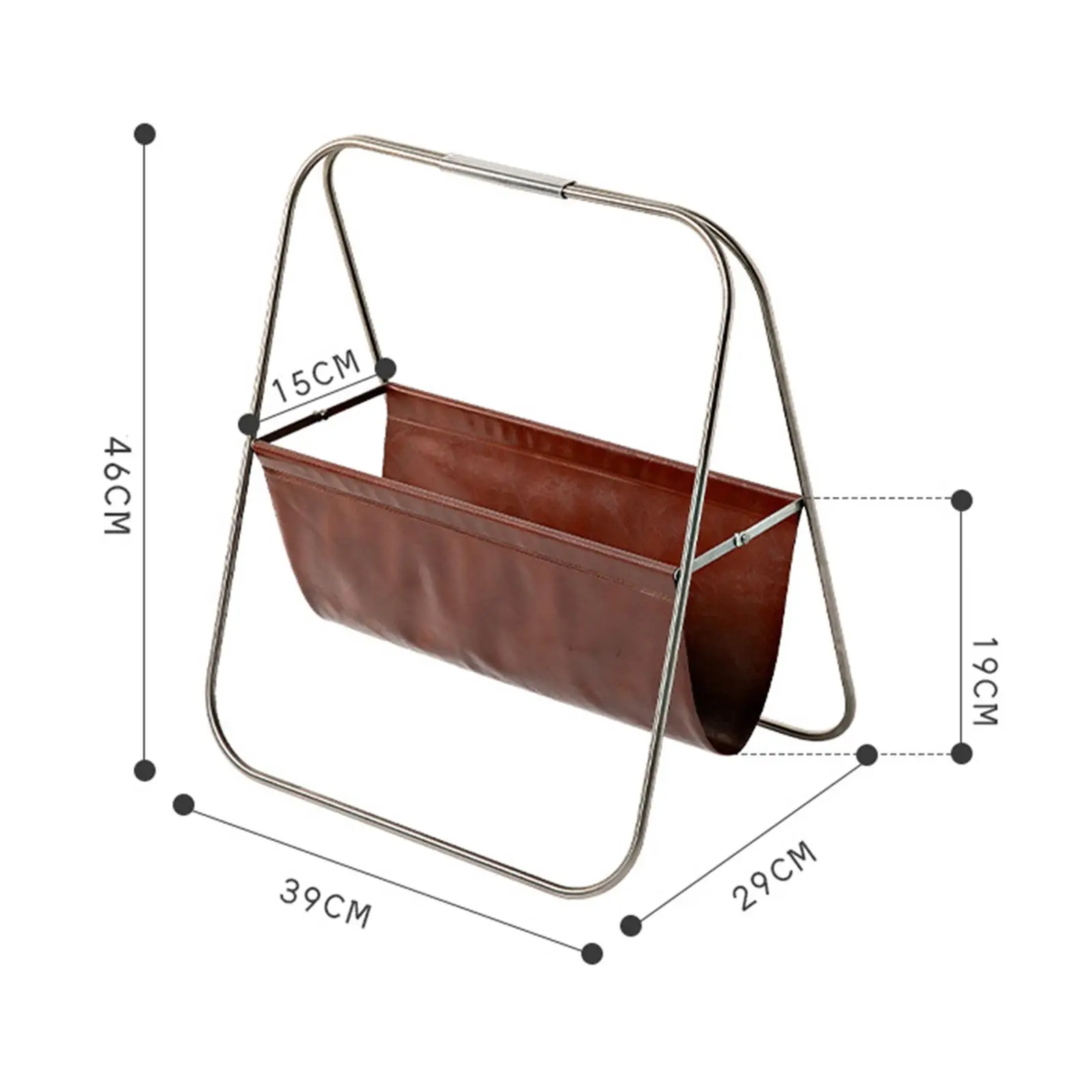 

PU Leather Magazine Rack Floor Stand Ornament Artwork Modern Organizer Storage Holder Basket for Remote Mail Album Home Bedroom