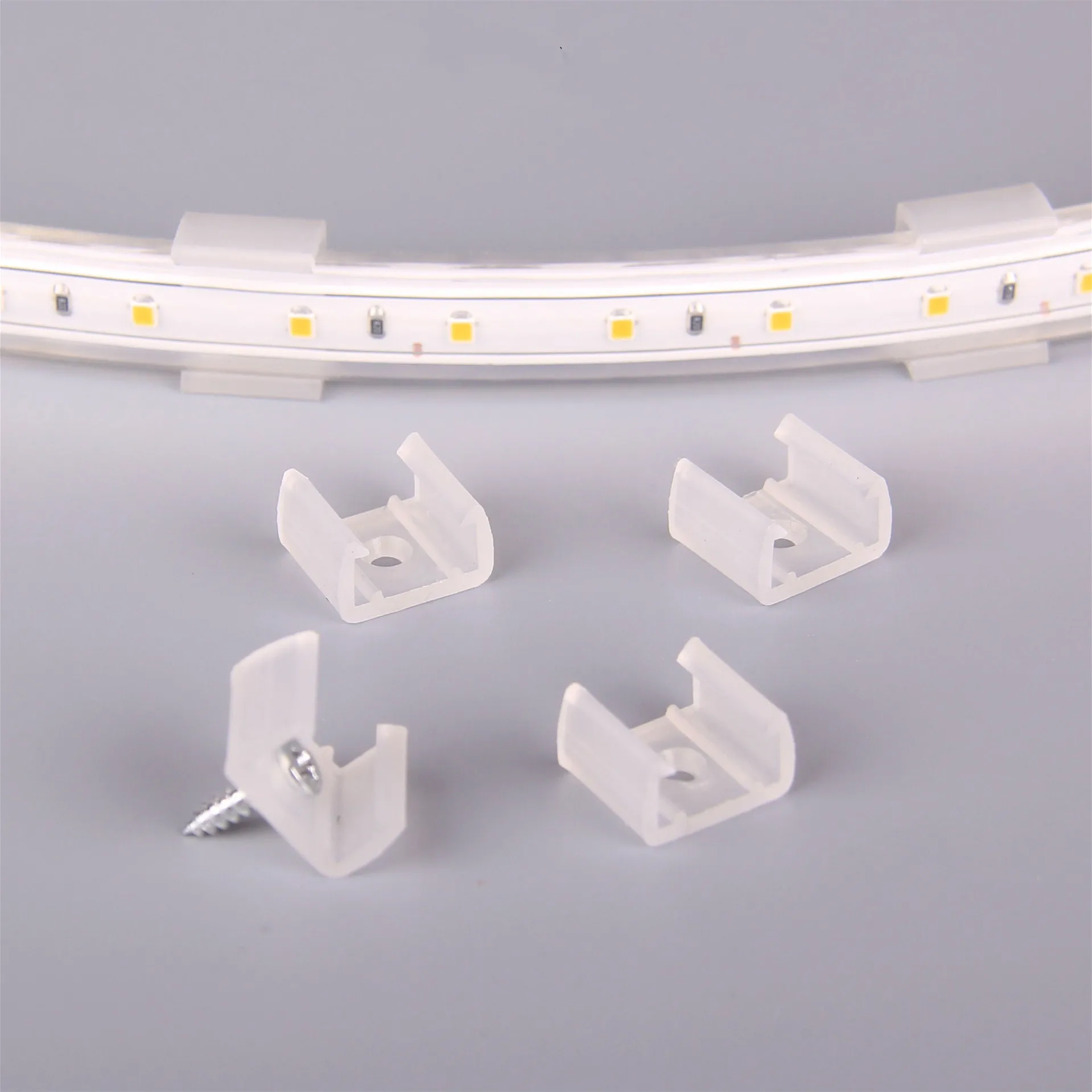 100pcs Flexible Led Strip Lights Fixed Clip for 8x16mm 12V 24V 220V Waterproof Plastic Buckles Neon Tube Soft Lamp Holder Base