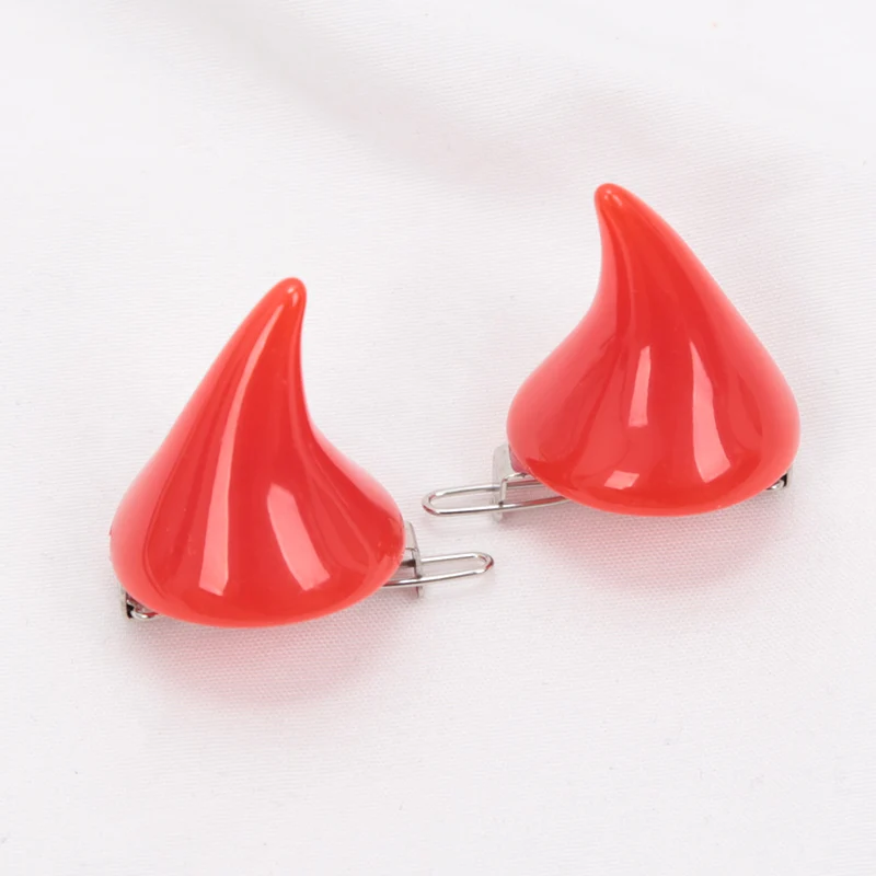 1 Pair Small Demon Horn Hairpins Gothic Party Cosplay Costume Pin Hairpins Halloween Girl Hair Clip Accessories