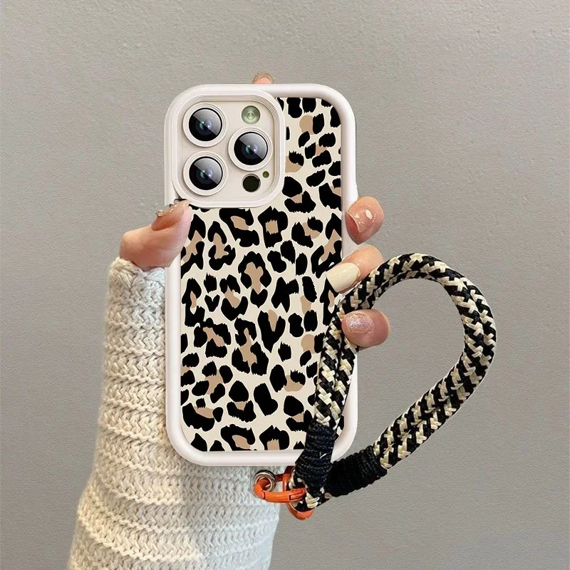 Leopard Print Lanyard Cord Phone Case Cover
