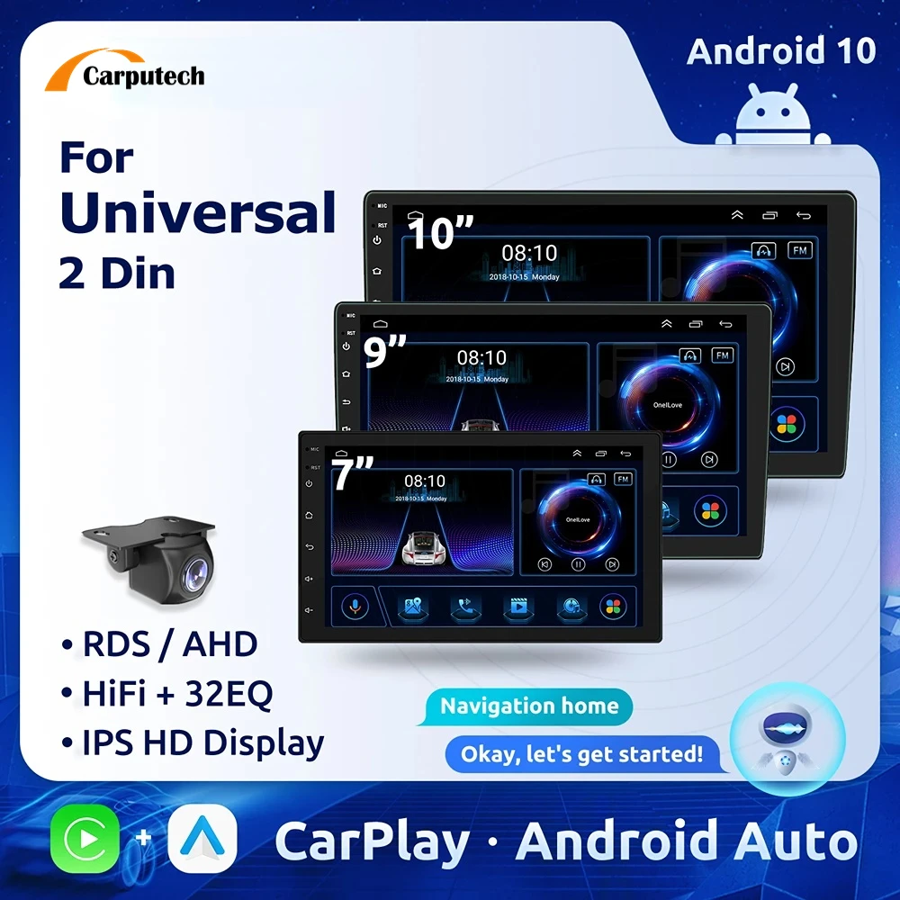 

Carputech Car Radio 2 Din Android Auto Stereo CarPlay WiFi Multimedia Video Player 7 9 10 Inch For Volkswagen Nissan Toyota Kia