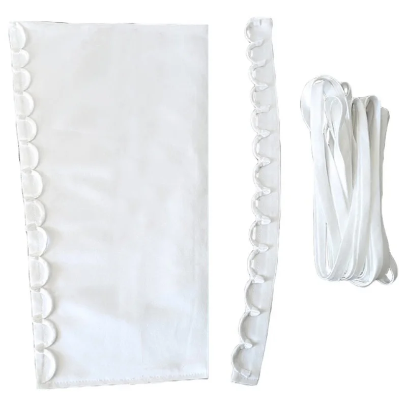 Women Lace up Wedding Dress Satin 3 pcs One Set satin corset clothing auxiliary fabric