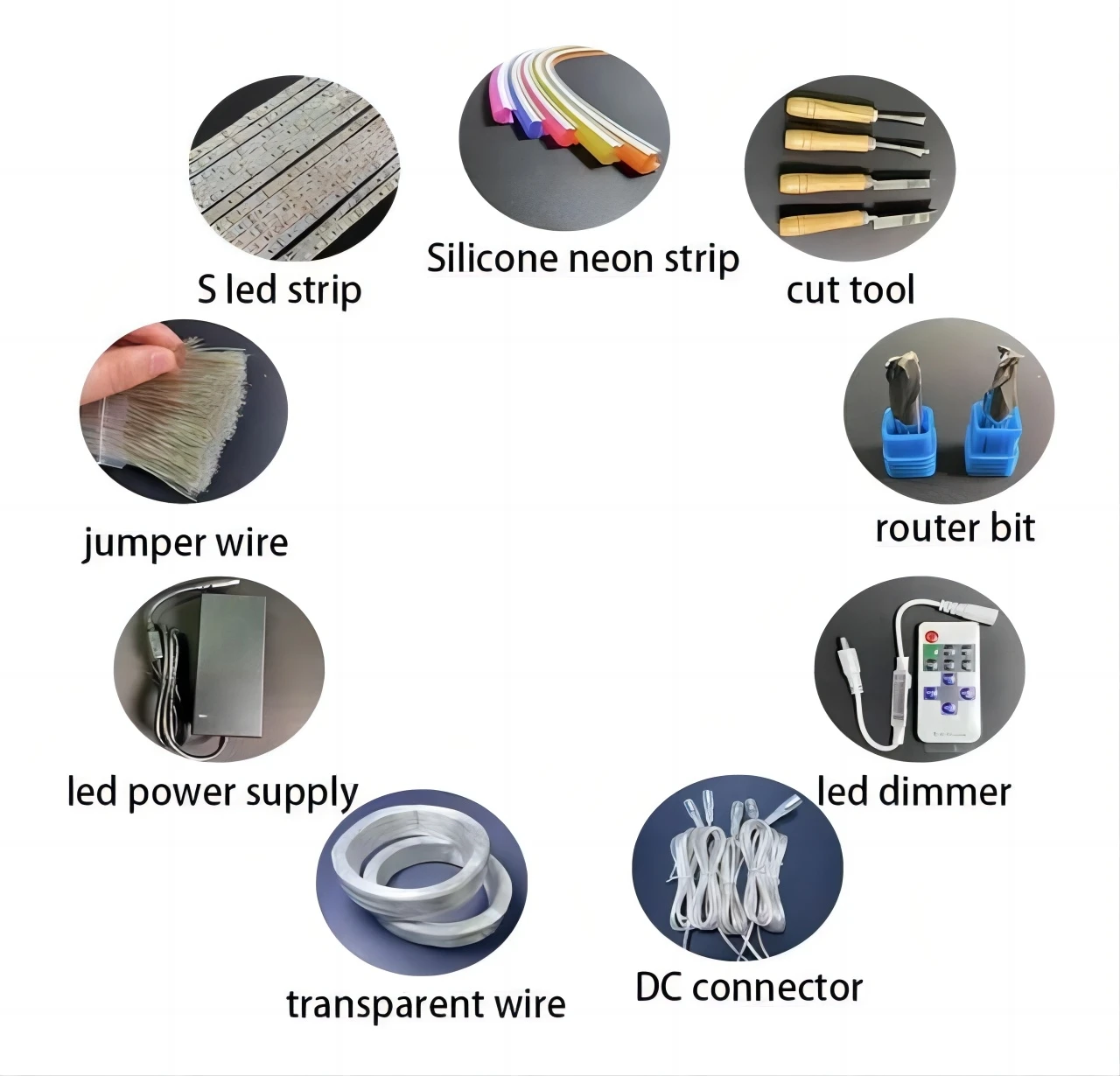 20cm DC 투명 케이블