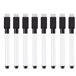 Magnetic Erasable Whiteboard Pen with Color Options for Classroom and Office Use (Black 8Pcs)