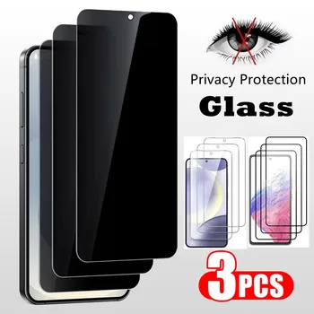 3 Pezzi Protezione Privacy Vetro Temperato Copertura Completa per Samsung Galaxy A56 A36 A16 A55 A35 A15 A54 A34 A14 S23 S24 S25 FE