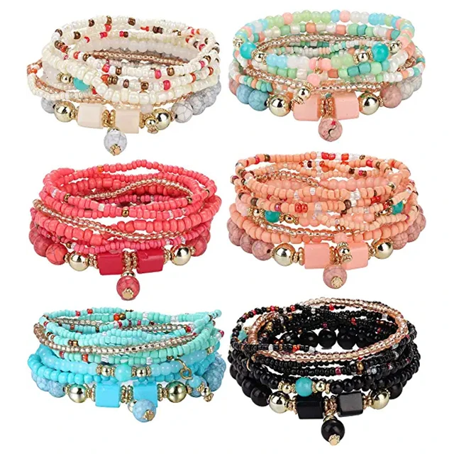 Bracelet Making Kit Pearl Multi Layer Bracelet Bangle Fashion Gemstone Jewelry Charms for Women Girls Jewelry Bracelet Glass Alloy Temperament Tassel