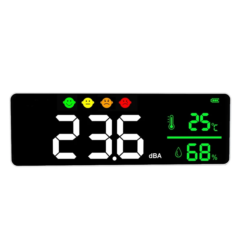 USB Digital Decibel Sound Meter Smart Wall Mounted Neighbors Noise Detector 30-130dB LED Temperature and Humidity Display Monito 4