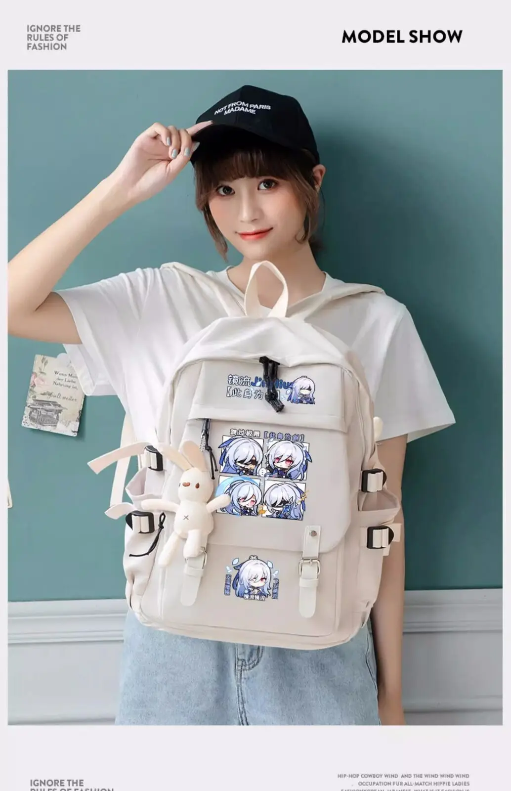 Hot Game Honkai: Star Rail Jingliu Schoolbag Anime Backpack High-capacity Kids Teens Shoulder Travel Bags Mochila