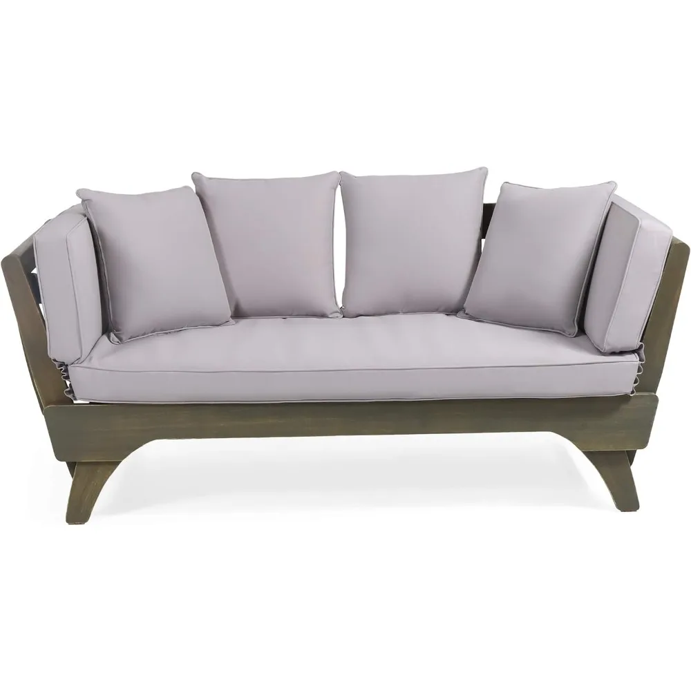 

Уличная растягивающаяся кровать из дерева акации с водонепроницаемыми подушками, тик