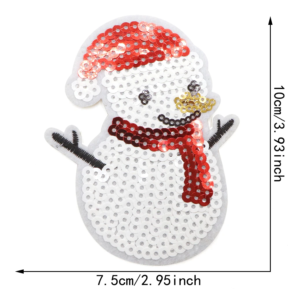 3 Teil/los Weihnachten Stil Pailletten Stickerei Patch Patch Eisen Auf Patches Für Kleidung thermoadhäsive Patches Auf Kleidung Jacke Abzeichen – Detail 12