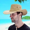 Western Cowboy Hat Retro Sheriff Cap Sunscreen With Wind Rope Hat Men And Women Horseback Riding Tourism Fishing Sunshade Cap 6