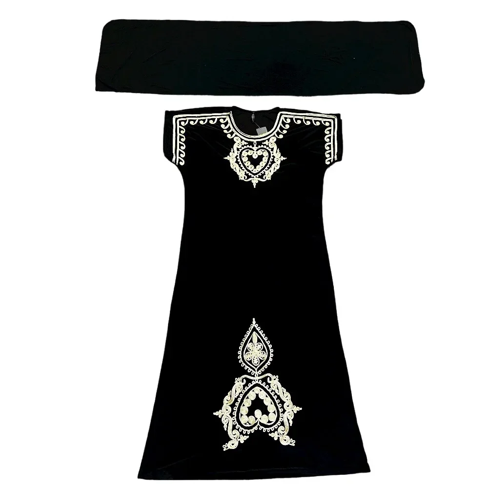 New Women Abaya Dubai Embroidered Muslim Spring Autumn Dress Caftan Marocain Arab Islamic Clothing Kimono Robe With hijab scarf