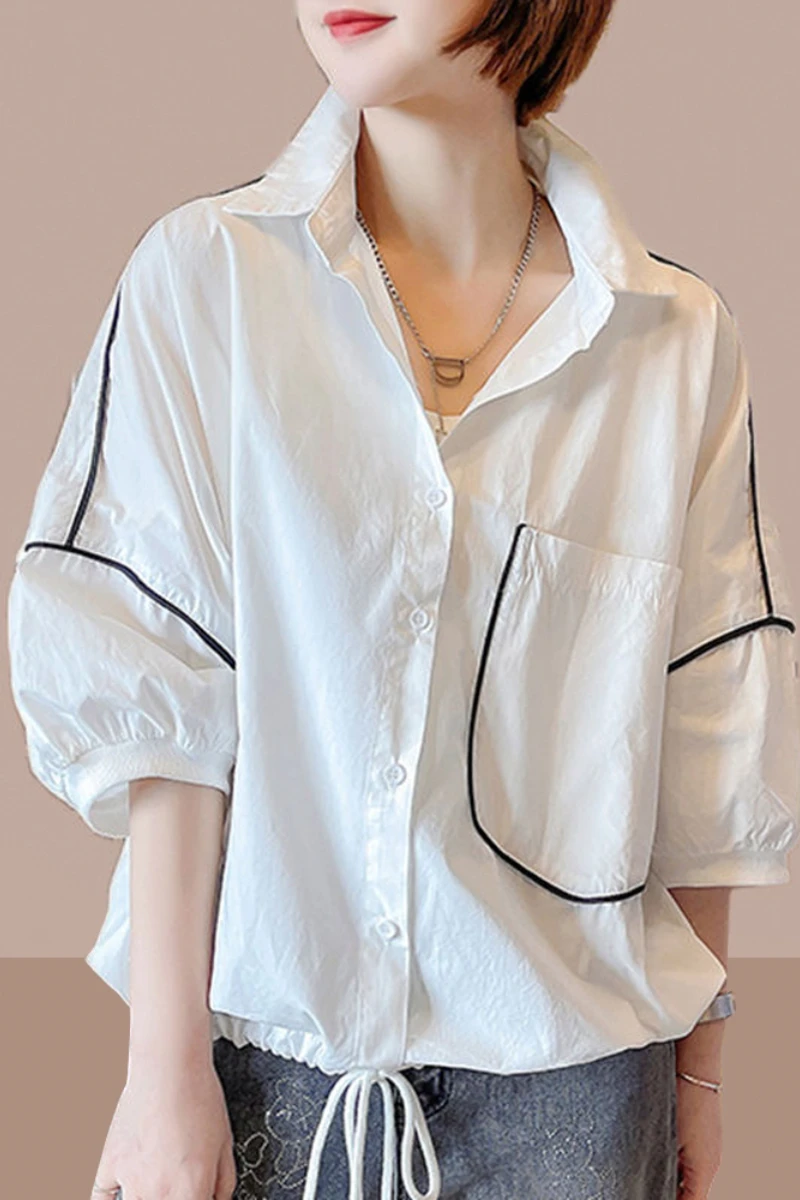 

Женская тонкая рубашка, новая модная Свободная рубашка с коротким рукавом, Корейская повседневная короткая рубашка, лето 2024