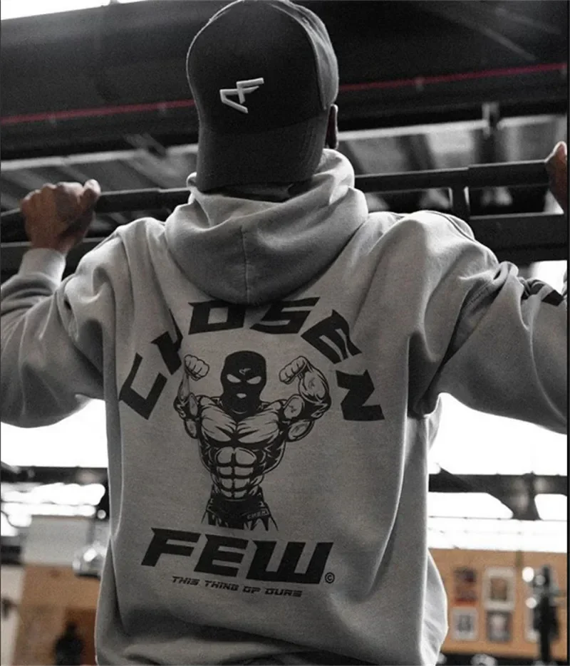 2023 Autumn/winter Men's Gym Hoodie Sports Cotton Sweater Fitness Sweatshirt Jacket High Kangaroo Pocket Fitness Pullover