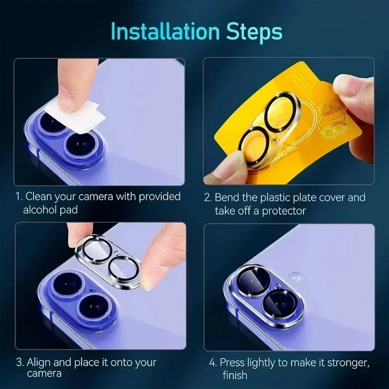 5-Pack HD Clear Anti-Scratch Camera Lens Protectors in Tempered Glass
