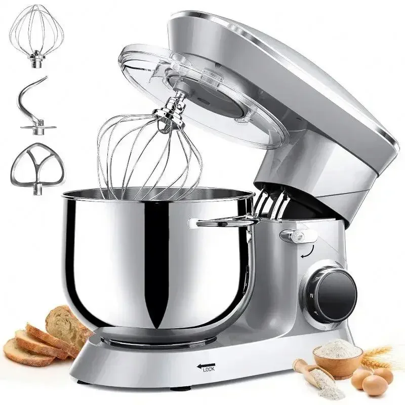 Stainless Steel Ten Speed Tilt Head Kitchen High Efficiency Lower Operation Noise Electric Mixer