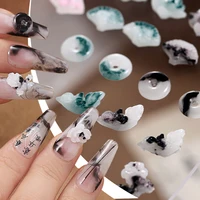 40/50Pcs Ancient Chinese Style Nail Charms Painting Style Vignet Gradient Effect DIY Nail Art Accessories 3D Decoration Manicure 2