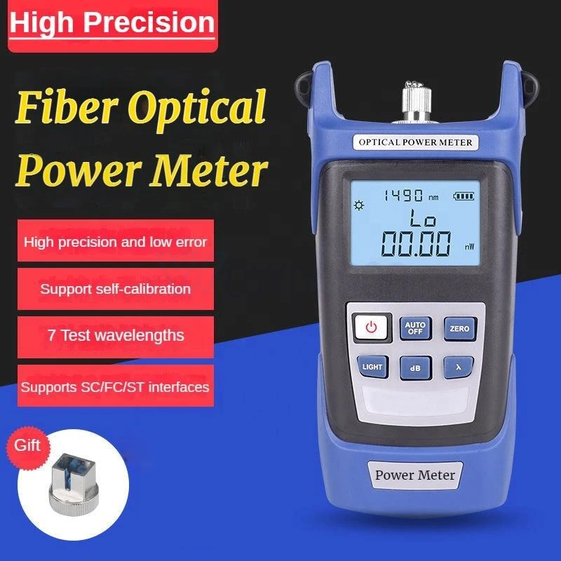 

Dry Cell and Lithium Battery Optical Power Meter, High Precision, 7 Wavelength, SC, FC, ST Interface, Mini OPM customized