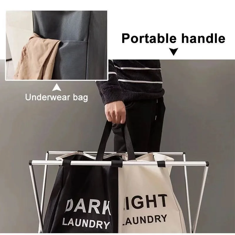 Dirty Clothes Laundry Basket Storing Waterproof Oxford Storage Bags Portable Foldable Clothing Toy Household Organizer 1/3 Grids