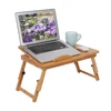 Bed Desk Adjustable Bamboo Rack Shelf Dormitory Bed Lap Desk Portable Book Reading Tray Stand Laptop Bed Desk Bed Lap Desk 2