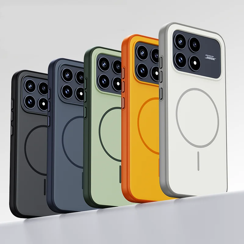 ELVEV Magnetic Skin-Feeling Soft TPU Protective Case with Wireless Charging Cover