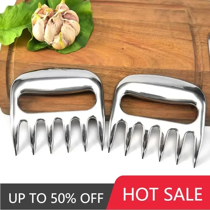 BBQ Grill Accessories 2pcs Meat Fork Shredder BBQ Fork Bear Claw Meat Separator Handle Kitchen Food Slicer BBQ Processor Kitchen Supplies