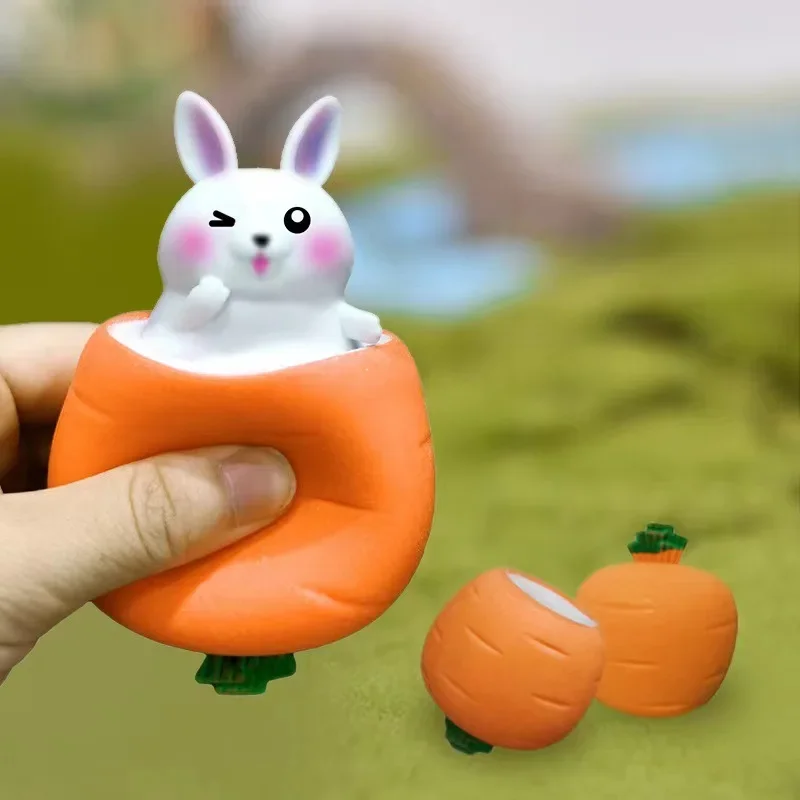 

1Carrot Rabbit Cup Squeeze Toys Cute Cartoon Stress Relief Toys Children Kids Antistress Sensory Fidget Toy Pinching Toy Gifts