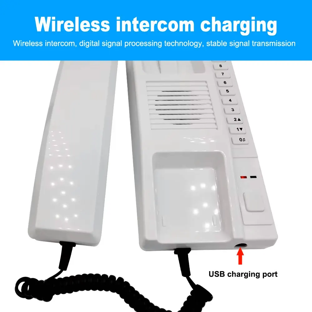 ANJIELO Wireless Telephone Intercom System Expandable for Warehouse Office Hospital Building Interphone Maison Home Phone
