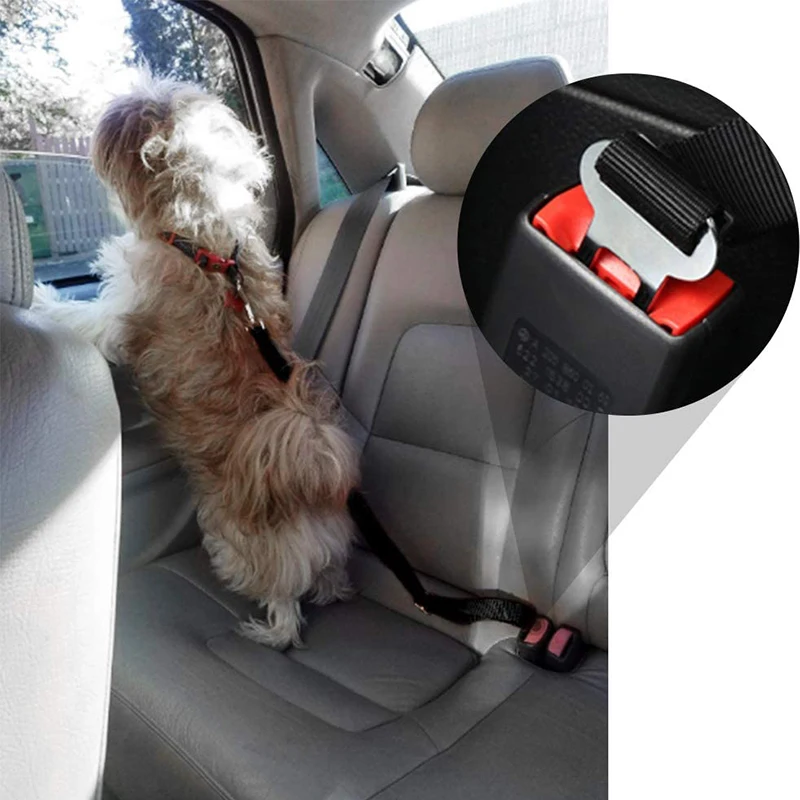 

Car Adjustable Pet Dog Safety Belt Traction Collar Harness Safe Lever Car Magic Clip Seat Belt Pet Supplie Auto Accessories