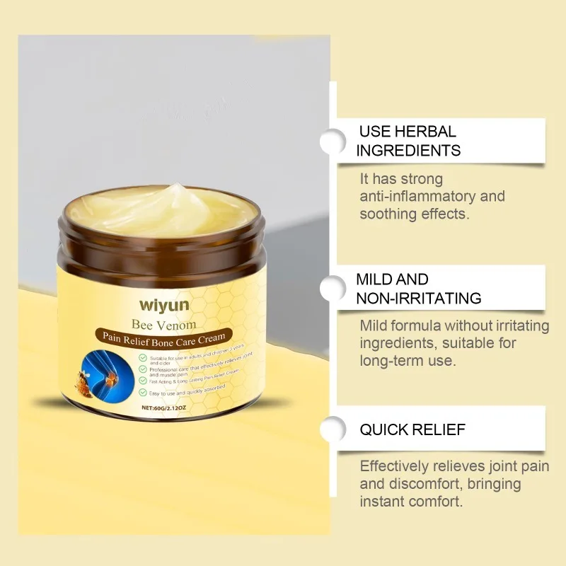 Bee Venom Pain Relief Bone Soothing Cream Treating Rheumatoid Arthritis Muscle Stiffness Massage Body External Daily Care Cream