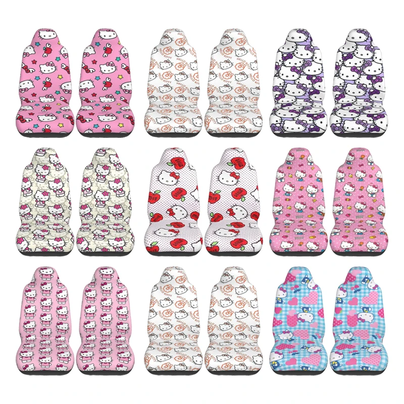 

Cute Kitties Cat Car Seat Cover Custom Printing Universal Front Protector Accessories Cushion Set