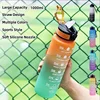 Gradient Color 1000ml Large Capacity Outdoor Sports Plastic Cup, Bouncing Suction Nozzle, Space Cup