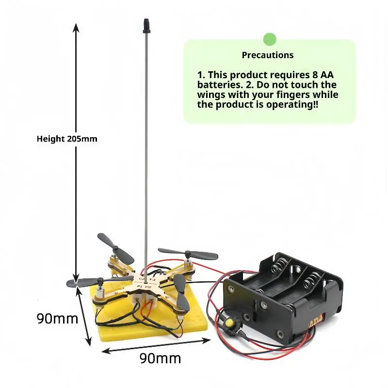 1 세트 기술 물리학 교육 도구 DIY 4-잎 드론 모델 어린이 과학 장난감 헬리콥터 게임 학습 퍼즐 장난감