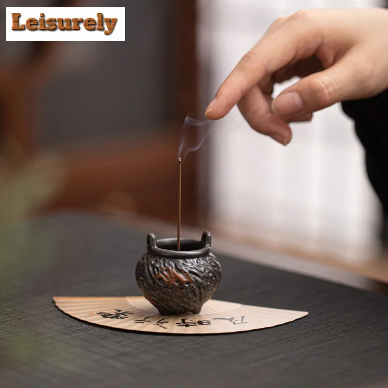 Vintage Tripod Mini Incense Insertion Holder Chinese Three Leg Line Burner Burner Indoor Zen Aromatherapy Seat Desktop Crafts