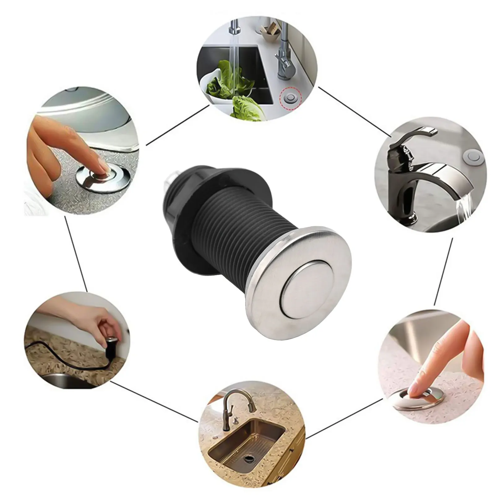 화장실 수리용 욕실 플러시 버튼 에어 스위치 푸시 버튼 욕실 간편한 설치 고품질 소재