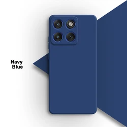 Original Soft Phone Case - Solid Color Liquid Silicone with Camera Protection and Shockproof Bumper Cover for Motorola Moto X70 Air (Navy Blue)