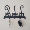 Wall Mounted Coat Rack Vintage Black Metal Key Holder Wall Hooks for Clothes & Hats Stylish Wall Hanger Elegant Artwork 3