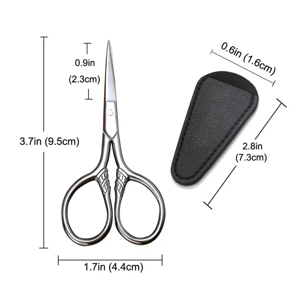 1Pcs Facial Hair Beard Scissors for Mustache, Nose, Eyebrows and Nail Cutting Scissors Stainless Steel Trimming Makeup Scissors 6